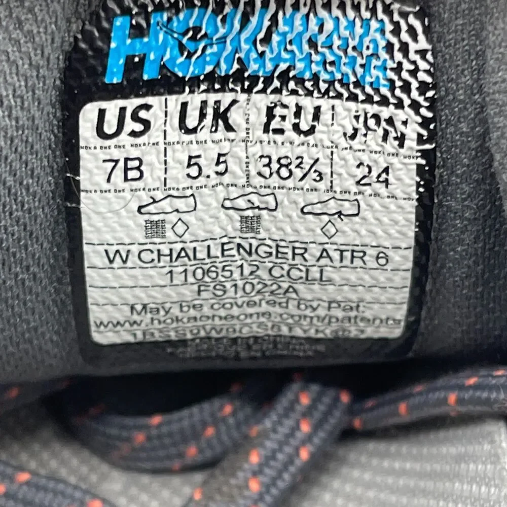 Hoka One One Challenger ATR 6 Shoes Womens Size 7 B Dark Gray Running Comfort